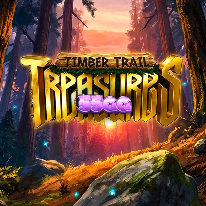 Tampilan visual slot Timber Trail Treasures dengan latar belakang hutan yang tenang